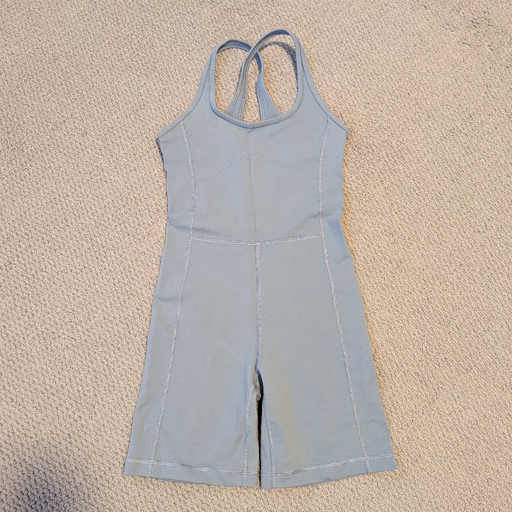 Aritzia TNA Life Surge Romper Moon Dust Grey